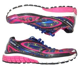 Brooks Ghost 7 Womens 8.5 Running Shoes Multi Color Geometric